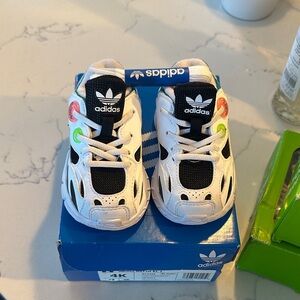 Adidas Kids' White and Black Sneakers with Color Accents